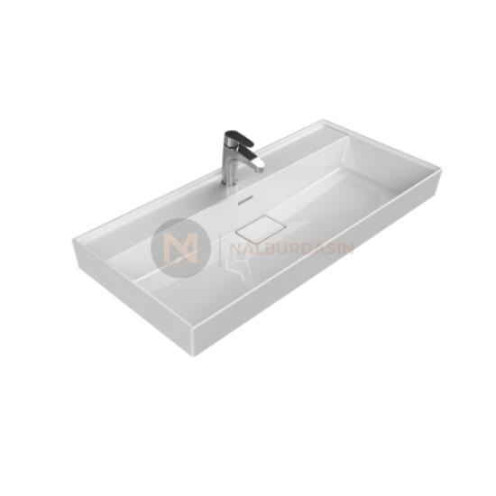 Turkuaz Seramik Sharp Etajerli Lavabo 100x48 cm