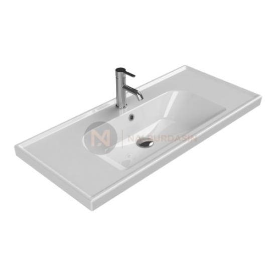 Turkuaz Seramik Frame Etajerli Lavabo 80x45 cm 